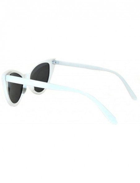 Cat Eye Vintage Cat Eye Sunglasses Smoke Lens White Frame - CM11VK94RND $9.53