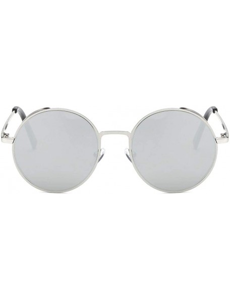 Semi-rimless Sunglasses - Women Classic Round Semi-Rimless Polarized Unisex Glasses - F - CG189SIMQK4 $6.99