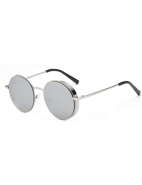 Semi-rimless Sunglasses - Women Classic Round Semi-Rimless Polarized Unisex Glasses - F - CG189SIMQK4 $6.99