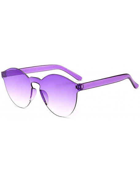 Round Unisex Fashion Candy Colors Round Outdoor Sunglasses Sunglasses - Purple - CE199OX8LRY $11.38