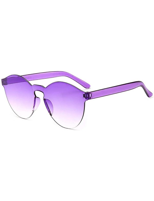 Round Unisex Fashion Candy Colors Round Outdoor Sunglasses Sunglasses - Purple - CE199OX8LRY $11.38