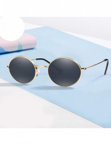 Square Vintage Small Oval Sunglasses Women Men Black Glasses Retro Driving Sun Glasses UV400 - Gold Pink - CY18TTAWD9E $12.62