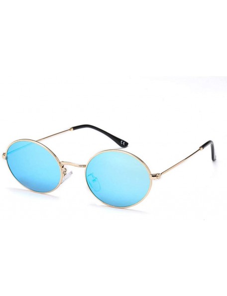 Square Vintage Small Oval Sunglasses Women Men Black Glasses Retro Driving Sun Glasses UV400 - Gold Pink - CY18TTAWD9E $12.62