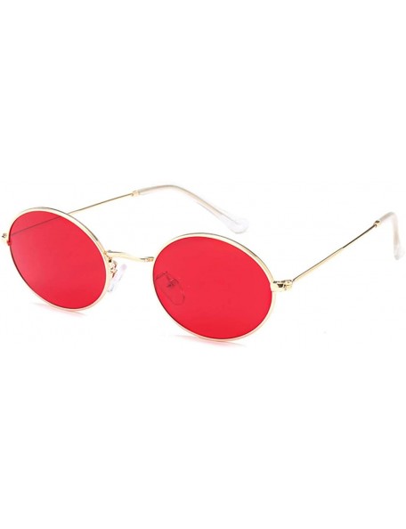 Square Vintage Small Oval Sunglasses Women Men Black Glasses Retro Driving Sun Glasses UV400 - Gold Pink - CY18TTAWD9E $12.62