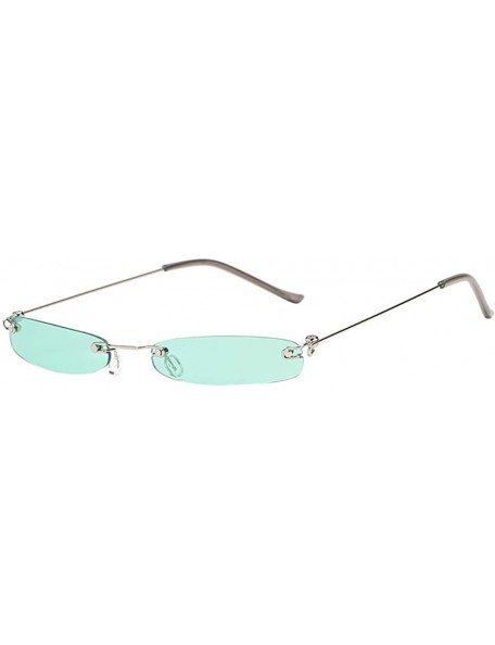 Square Vintage Sunglasses Rectangular Eyewear Protection - A - CI18YL489QU $10.49