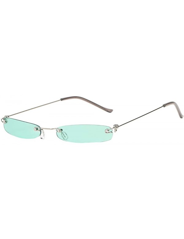 Square Vintage Sunglasses Rectangular Eyewear Protection - A - CI18YL489QU $10.49