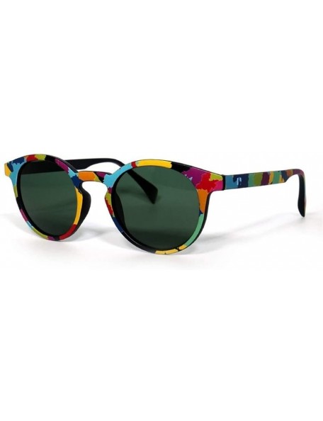 Round Polarized Sunglasses Cateyes Eyewear Glasses - Camouflage - CE1906W6LAW $39.85