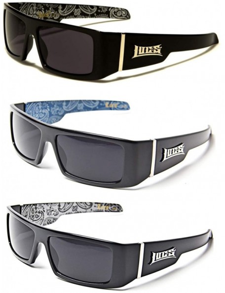 Wrap Gangsta Sunglasses Various Combos 58 Style - 3 Pack Blue Bandan Whie Bandana Silver Bandana - CD199LZ2RIT $17.88