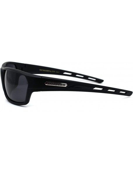 Sport Polarized 90s Sport Warp Rectangle Light Weight Plastic Sunglasses - Matte Black - C7195ED6SD3 $11.95