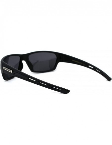 Sport Polarized 90s Sport Warp Rectangle Light Weight Plastic Sunglasses - Matte Black - C7195ED6SD3 $11.95