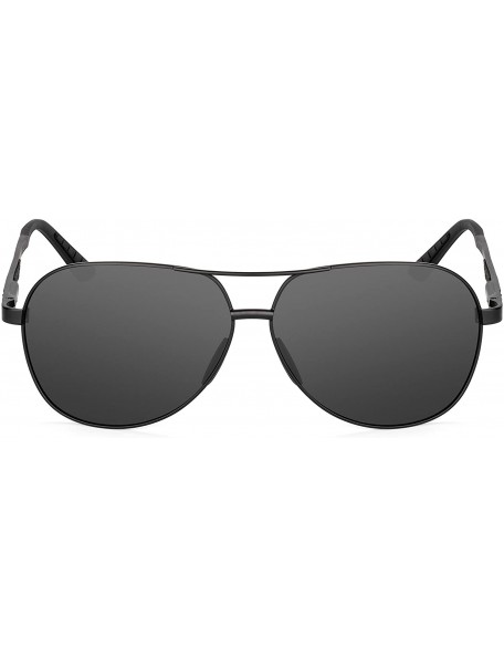 Sport XXL extra large Classic Round Aviator Polarized Sunglasses for big wide heads 150mm - Black - C01895T7NY7 $24.69