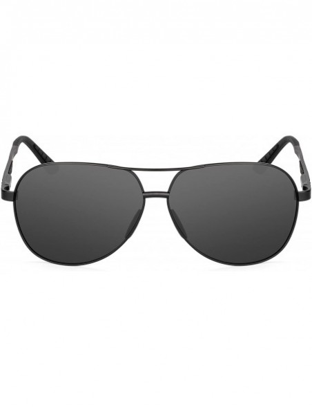 Sport XXL extra large Classic Round Aviator Polarized Sunglasses for big wide heads 150mm - Black - C01895T7NY7 $24.69