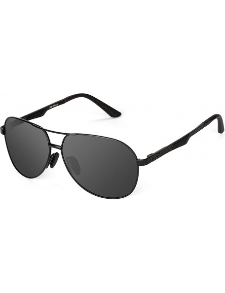 Sport XXL extra large Classic Round Aviator Polarized Sunglasses for big wide heads 150mm - Black - C01895T7NY7 $24.69