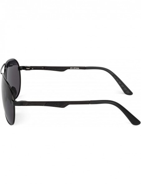Sport XXL extra large Classic Round Aviator Polarized Sunglasses for big wide heads 150mm - Black - C01895T7NY7 $24.69