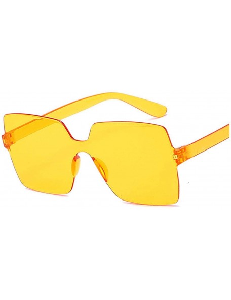 Oversized Fashion Sunglasses Women Red Yellow Square Sun Glasses Driving Shades UV400 Oculos De Sol Feminino - Dark Yellow - ...
