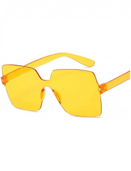 Oversized Fashion Sunglasses Women Red Yellow Square Sun Glasses Driving Shades UV400 Oculos De Sol Feminino - Dark Yellow - ...