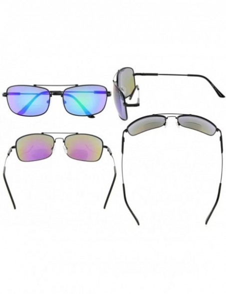 Rectangular Bifocal Sunglasses with Bendable Bridge and Temples Memory Reading Sunglasses Lightweight Titanium - CG18C9M3M9M ...