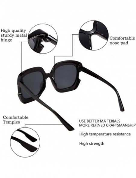 Oversized Classic Oversized Sunglasses for Women UV Protection Fashion Large Square Frame Design Eyewear - C718UZKX4L6 $14.14