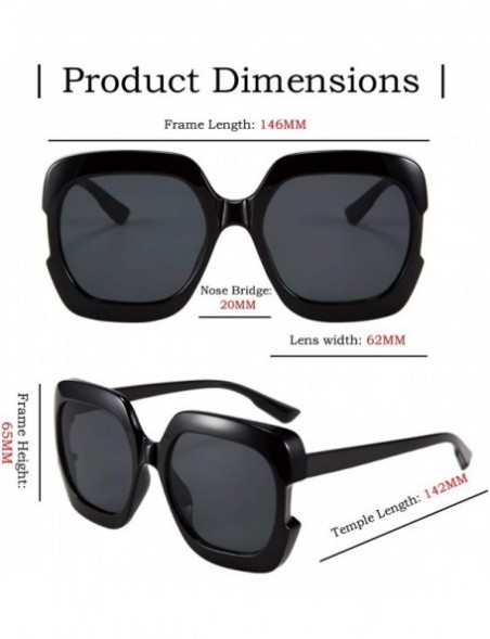 Oversized Classic Oversized Sunglasses for Women UV Protection Fashion Large Square Frame Design Eyewear - C718UZKX4L6 $14.14