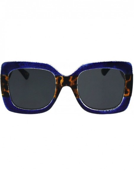 Oversized Oversized Square Frame Sunglasses Womens Celebrity Fashion Shades - Blue Tortoise - C118GYDA0DA $11.03