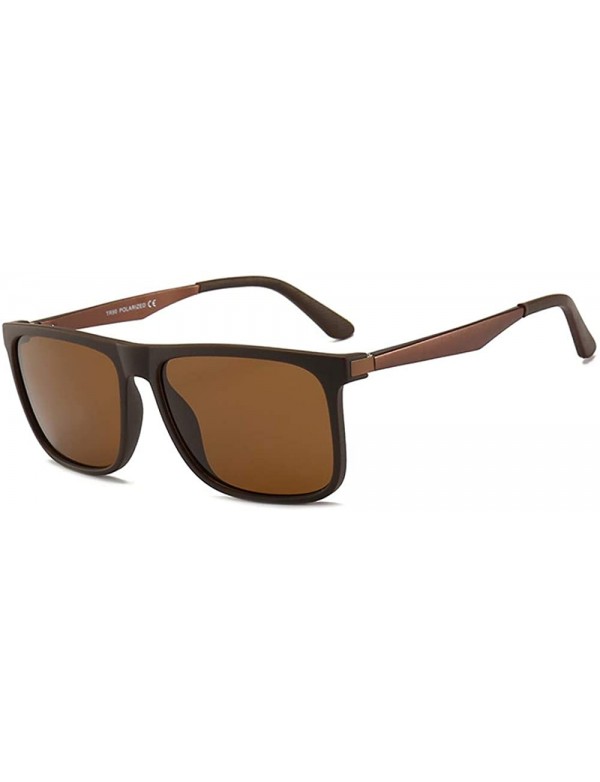 Sport Mens Sunglasses Classic Design HD Polarized UV Protection Sunglasses- Travel Outdoor Sport in Summer - Brown - CR1970MC...