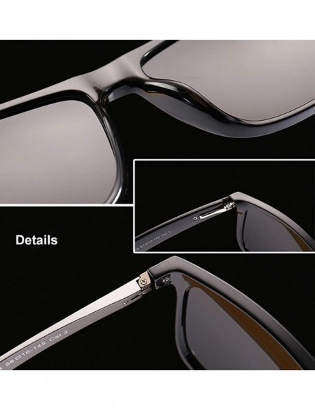 Sport Mens Sunglasses Classic Design HD Polarized UV Protection Sunglasses- Travel Outdoor Sport in Summer - Brown - CR1970MC...