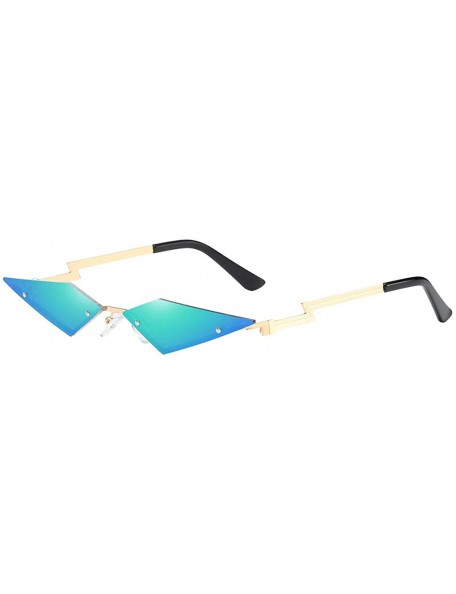 Aviator Sunglasses Polarized Protection Frameless Colorful - Green a - CJ1983QWQKR $18.94