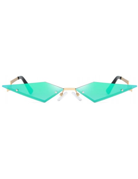 Aviator Sunglasses Polarized Protection Frameless Colorful - Green a - CJ1983QWQKR $11.71