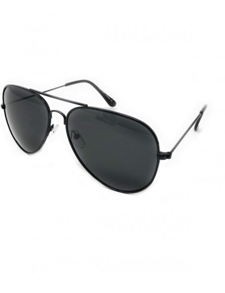 Aviator WebDeals - Polarized Adult Avaitor Sunglasses Classic Style Shape - Black Frame- Smoke Polarized - CA193Q6DLTK $12.36