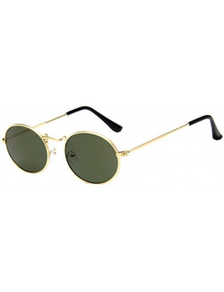 Goggle Women Retro Vintage Oval Sunglasses Summer Fashion Ellipse Metal Frame UV400 Sun Glasses - D - CA18UMKUOTL $9.82