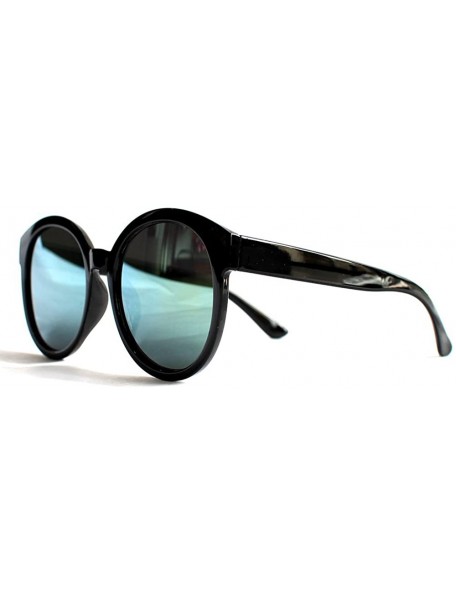 Oversized Flat Matte Retro Reflective Mirro Color Lens Sunglasses Goggle - Black - CQ12HXDMWH7 $20.12