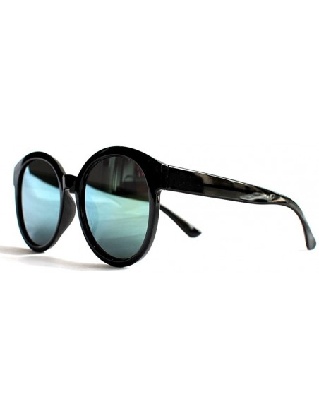 Oversized Flat Matte Retro Reflective Mirro Color Lens Sunglasses Goggle - Black - CQ12HXDMWH7 $20.12