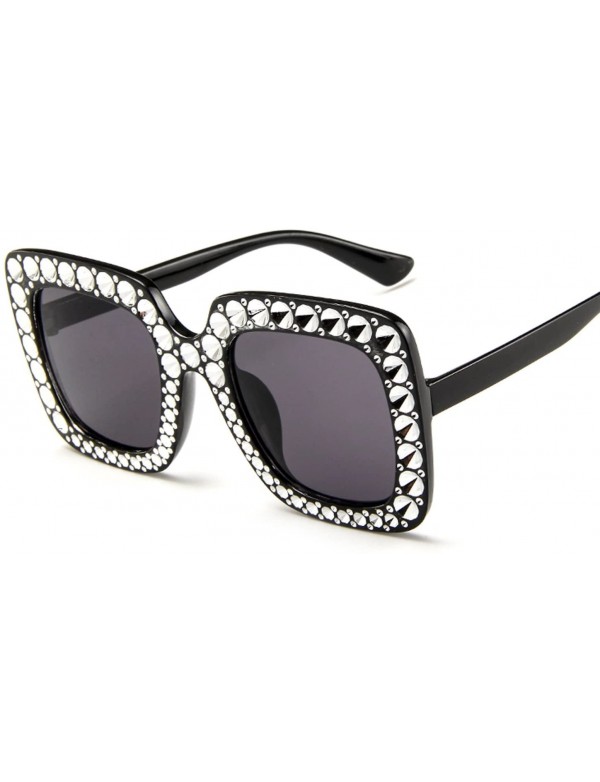 Oversized Sunglasses Women Oversized Lame Crystal Sun O'er Glasses Casual Fashion Sunglasses (Color NO.3) - No.3 - CY197WZ0HK...