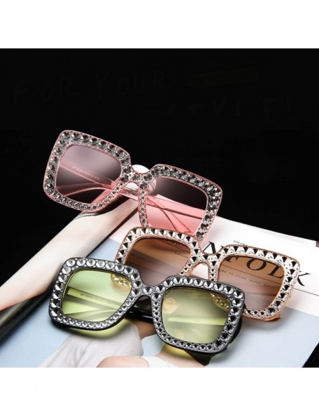 Oversized Sunglasses Women Oversized Lame Crystal Sun O'er Glasses Casual Fashion Sunglasses (Color NO.3) - No.3 - CY197WZ0HK...