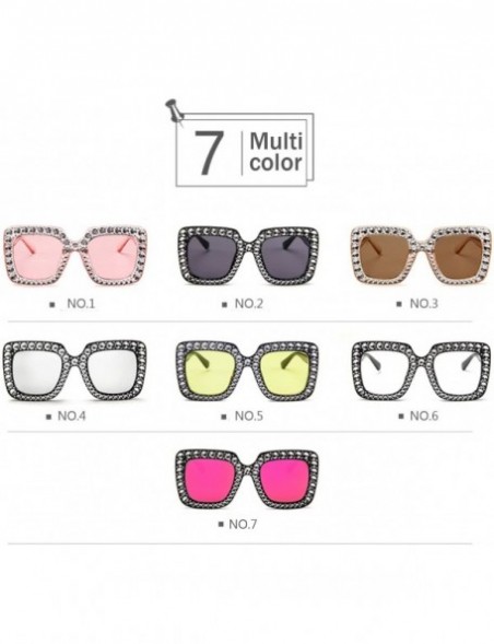 Oversized Sunglasses Women Oversized Lame Crystal Sun O'er Glasses Casual Fashion Sunglasses (Color NO.3) - No.3 - CY197WZ0HK...