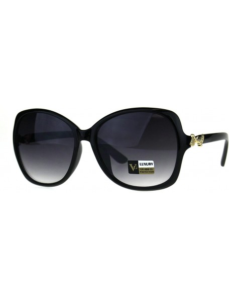 Butterfly Womens Jewel Bling Luxury Classic Butterfly Plastic Sunglasses - Black Smoke - CN180CGY85T $14.12