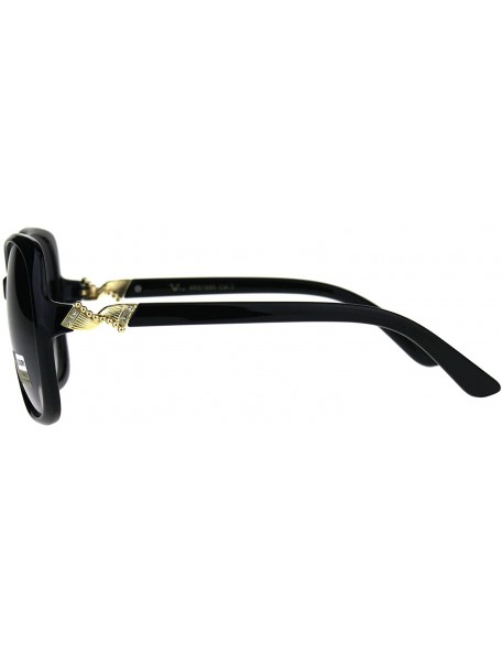 Butterfly Womens Jewel Bling Luxury Classic Butterfly Plastic Sunglasses - Black Smoke - CN180CGY85T $14.12