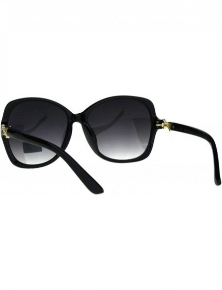 Butterfly Womens Jewel Bling Luxury Classic Butterfly Plastic Sunglasses - Black Smoke - CN180CGY85T $14.12