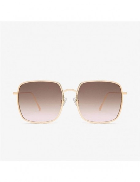 Square Square Sunglasses for Women Gradient Eyewear Shades - Gold Black - C01906D7RI6 $10.52