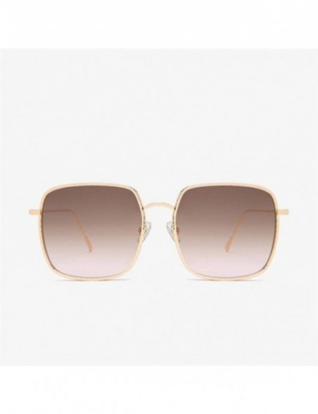 Square Square Sunglasses for Women Gradient Eyewear Shades - Gold Black - C01906D7RI6 $10.52