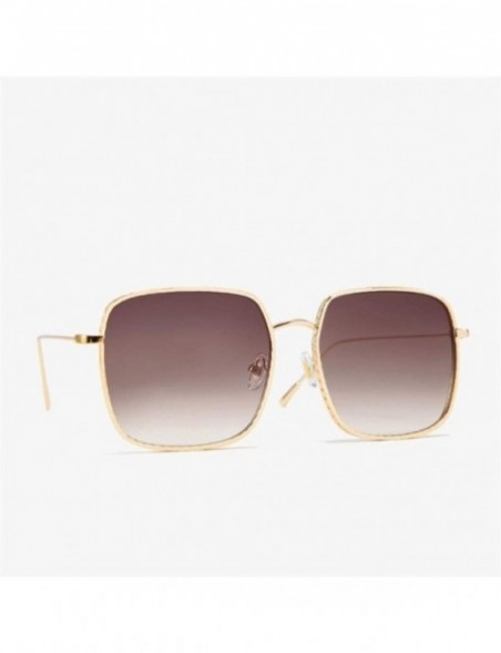 Square Square Sunglasses for Women Gradient Eyewear Shades - Gold Black - C01906D7RI6 $10.52