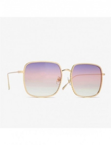 Square Square Sunglasses for Women Gradient Eyewear Shades - Gold Black - C01906D7RI6 $10.52