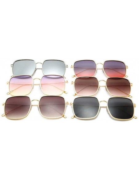 Square Square Sunglasses for Women Gradient Eyewear Shades - Gold Black - C01906D7RI6 $10.52