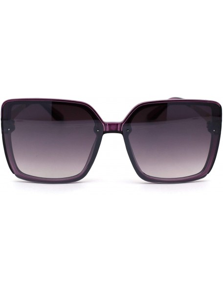 Butterfly Womens Squared Rectangular Butterfly Plastic Designer Sunglasses - All Purple - C7196WQE7XD $12.58