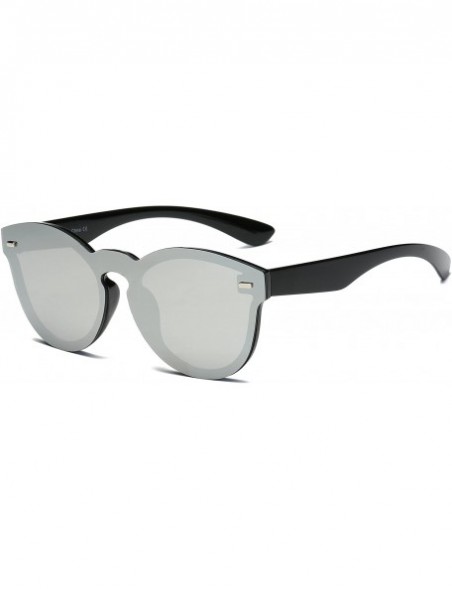 Round Modern Rimless Reflective Mirrored Fashion Unisex Round Sunglasses - Grey - C8186WIX3Z5 $12.18