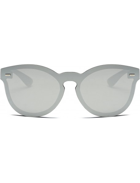 Round Modern Rimless Reflective Mirrored Fashion Unisex Round Sunglasses - Grey - C8186WIX3Z5 $12.18