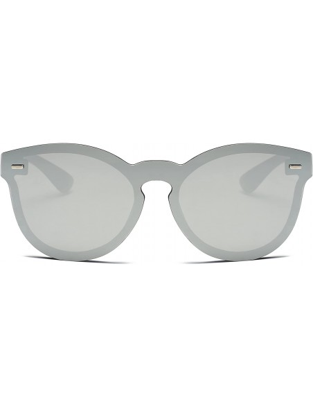 Round Modern Rimless Reflective Mirrored Fashion Unisex Round Sunglasses - Grey - C8186WIX3Z5 $12.18