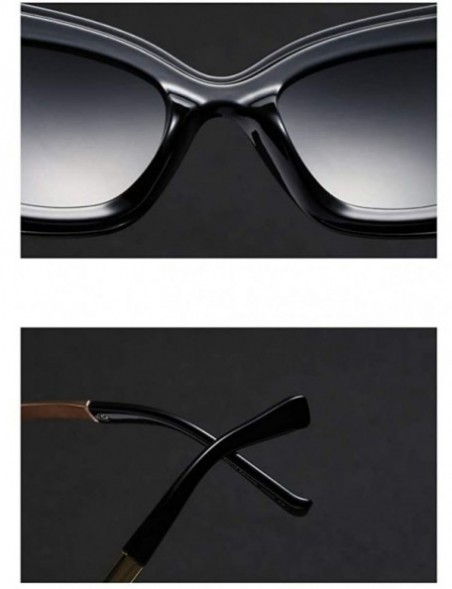 Cat Eye Cat Eye Sunglasses Women Big Frame High Fashion Sun Glasses Women Half Metal - Gray - CQ18NZHY9MW $8.51