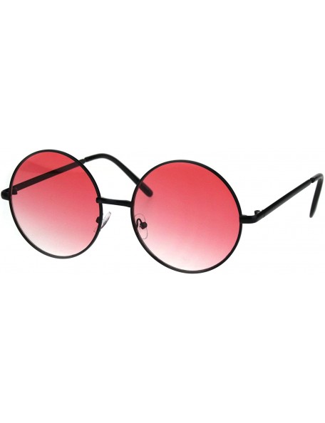 Round Round Circle Lens Hippie Metal Rim Gradient Sunglasses - Black Red - C518H6SMI5W $7.92