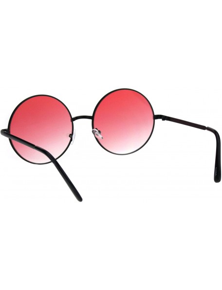 Round Round Circle Lens Hippie Metal Rim Gradient Sunglasses - Black Red - C518H6SMI5W $7.92